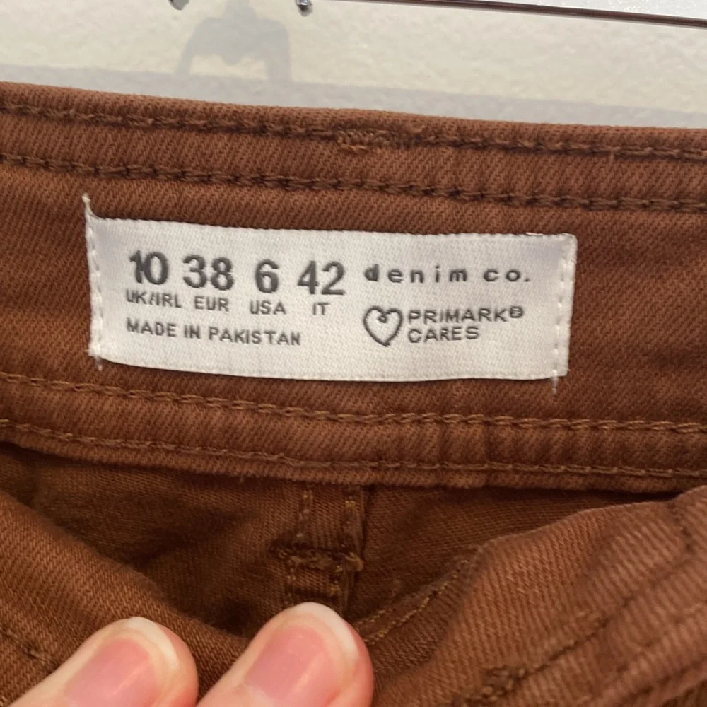 Primark BNWOT brown denim pants size 10 - Picture 3 of 6